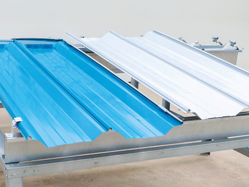 2. Fix roofing sheets over the connector. Next with 180 degree seaming process
