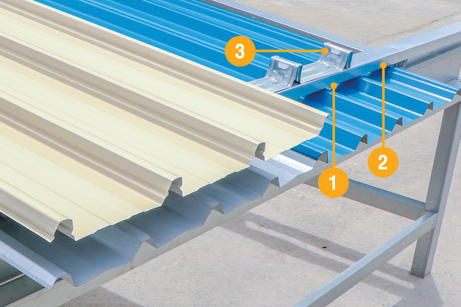 KS KlipFix39, KS KlipSeam60 แบบ Sandwich system (Double roof system)